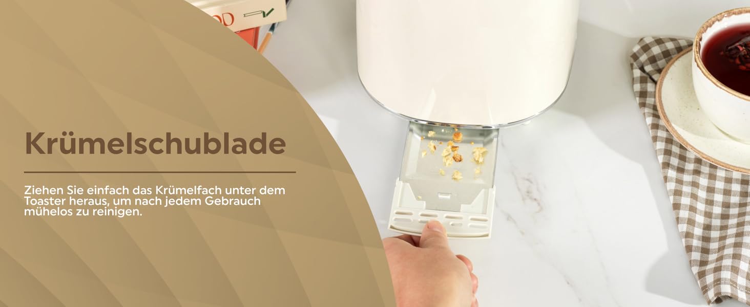 Тостер Salter Retro Creme на 2 тости - 7 режимів підсмажування, розморожування, підігрів, зупинка, підйом тостів, знімний піддон для крихт, автоматичне центрування, тримач для булочок, захист від застрягання, 930 Вт
