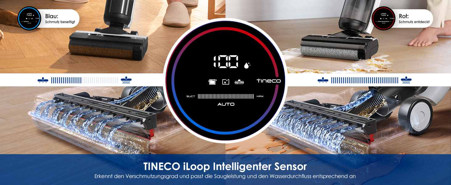 Tineco Floor One S5: Розумний акумуляторний пилосос 2-в-1 для вологого та сухого прибирання з технологією iLoop, для твердих підлог та шерсті тварин