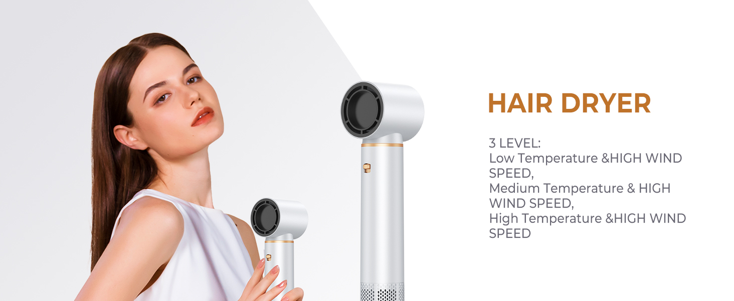UMIGA Hairstyler 5-в-1: Фен-щітка, плойка, випрямляч для волосся (білий) - професійний набір для укладки