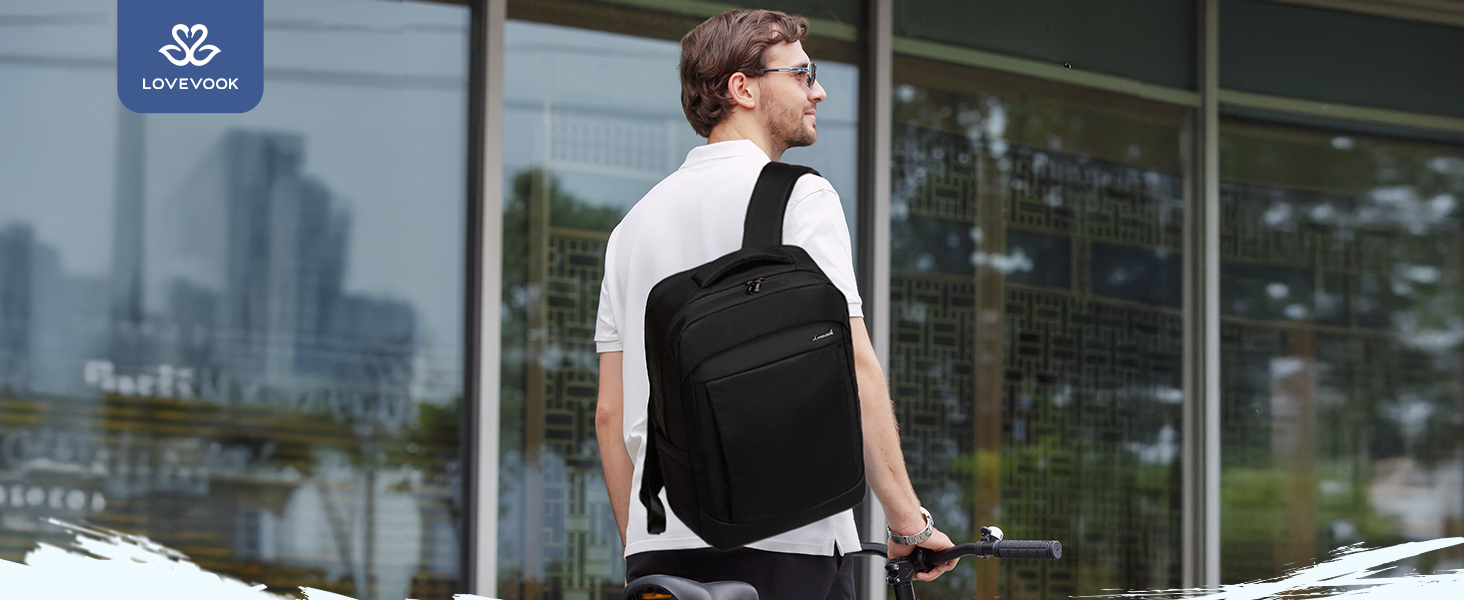 LOVEVOOK Рюкзак чоловічий великий, для ноутбука 17 дюймів, ділова сумка, рюкзак для роботи, шкільний рюкзак, водонепроникний, туристичний рюкзак, чоловічий, повсякденний, для офісу, роботи, подорожей, навчання (15.6 дюймів, Темно-сірий)