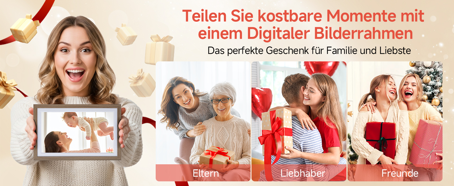 Роллеї Смарт Фрейм WiFi 1010: Цифровий фоторамка 10.1 дюйма з сенсорним екраном IPS, 32GB, дизайн 