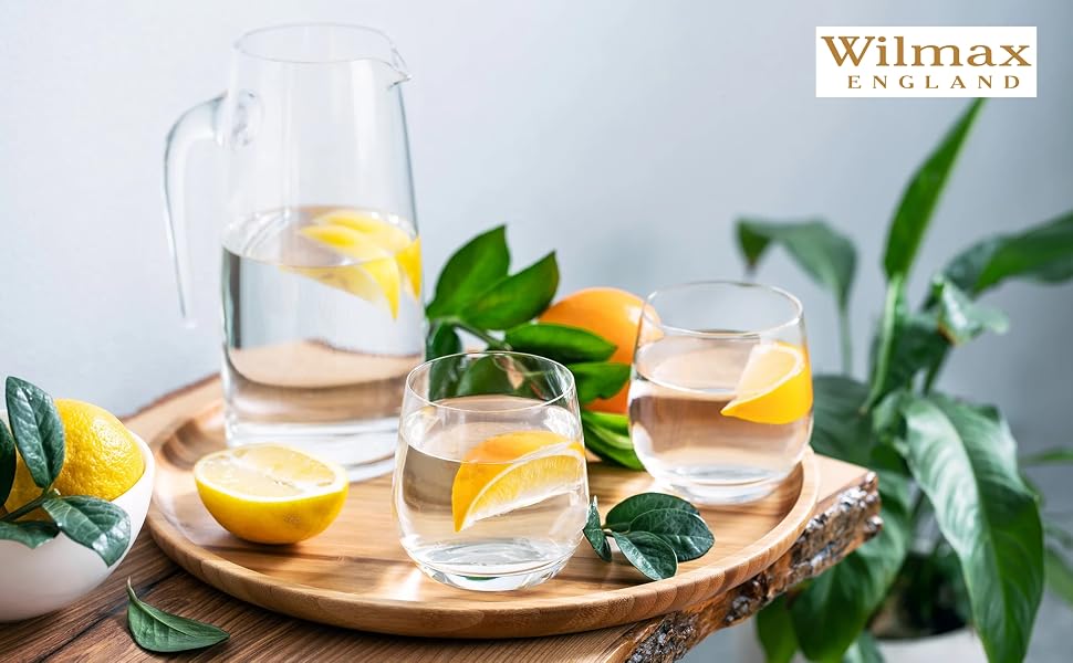 Порцеляновий глечик Wilmax 1,6 л білий для води, соку, молока та вина, підходить для холодних і гарячих напоїв, придатний для посудомийки