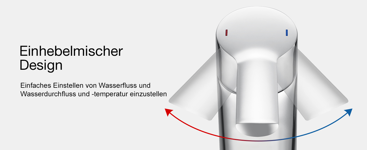 Сучасний змішувач для ванної кімнати CREA з висувною лійкою, 2 режими струменя, з міді, хром, для умивальника