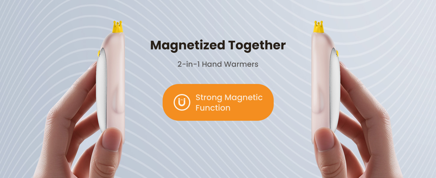 Електричні грілки для рук Gaiatop, 2 шт. з 3 режимами нагріву, магнітні, портативні, багаторазові. Ідеальні для кемпінгу, піших прогулянок, полювання, подарунок для жінок та чоловіків (світло-рожевий)