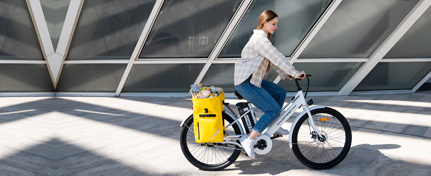 В1 Pannier-29-Підходить як сумка через плече - Сумка-переноска багажу -Рюкзаки для їзди на велосипеді -100 водонепроникність - світловідбиваюча панель 3M (L, жовта), 3