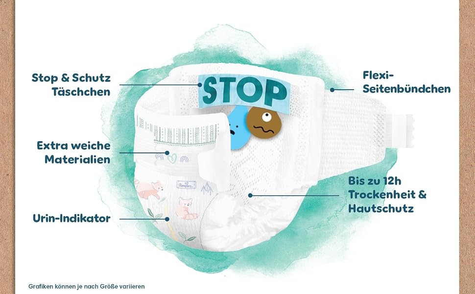 Дитячі підгузки Pampers Harmonie розмір 1 (2-5 кг), гіпоалергенні, на рослинній основі, 180 шт.