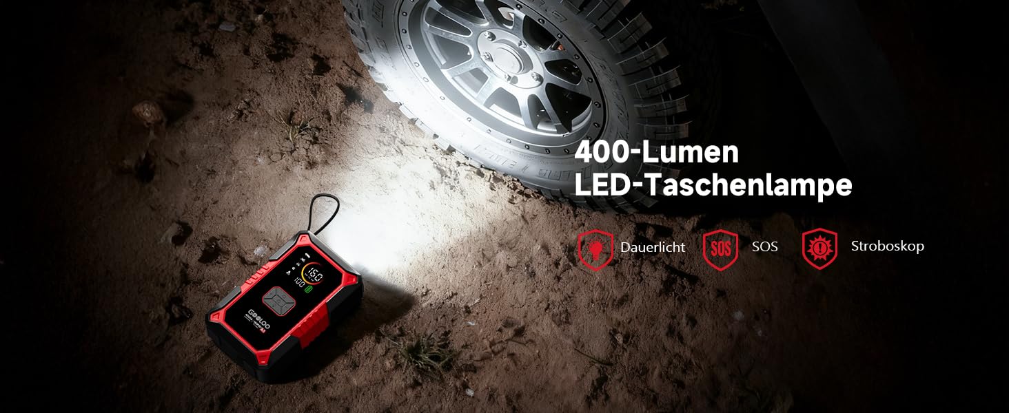 Пусковий пристрій GOOLOO A5 4000A з компресором 160 PSI та функцією Powerbank, червоний