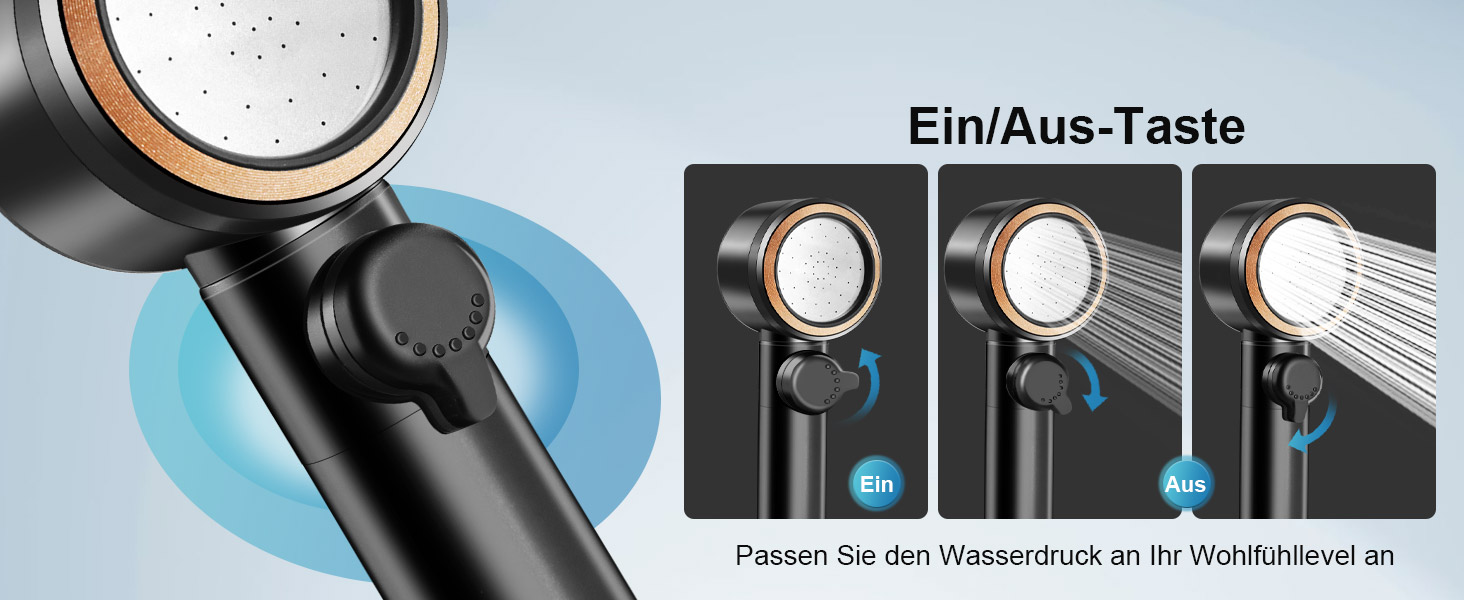 Портативна душ для кемпінгу AUTOPkio з акумулятором 8000mAh, насосом та дисплеєм, IPX8, чорний