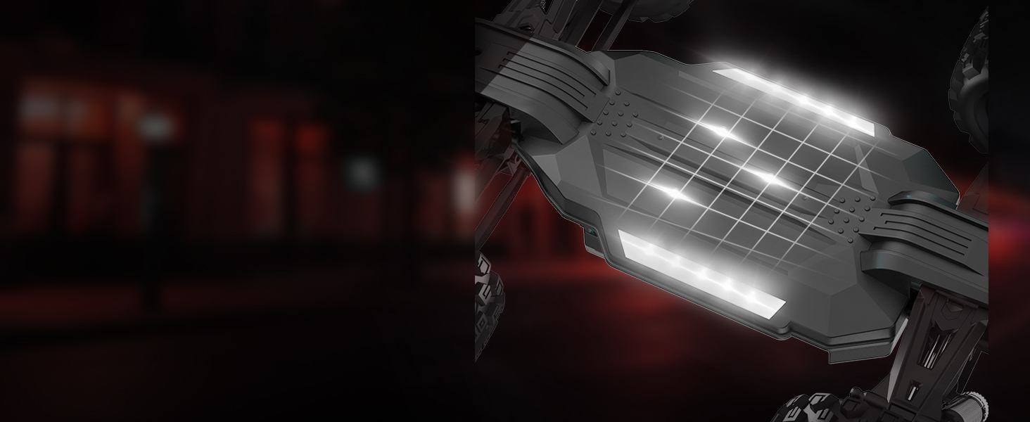 RC Автомобіль Monstertruck 1/14 4WD, 40 км/год, 2 батареї, 7 кольорів підсвічування, Водонепроникний, для дітей та дорослих, Чорний