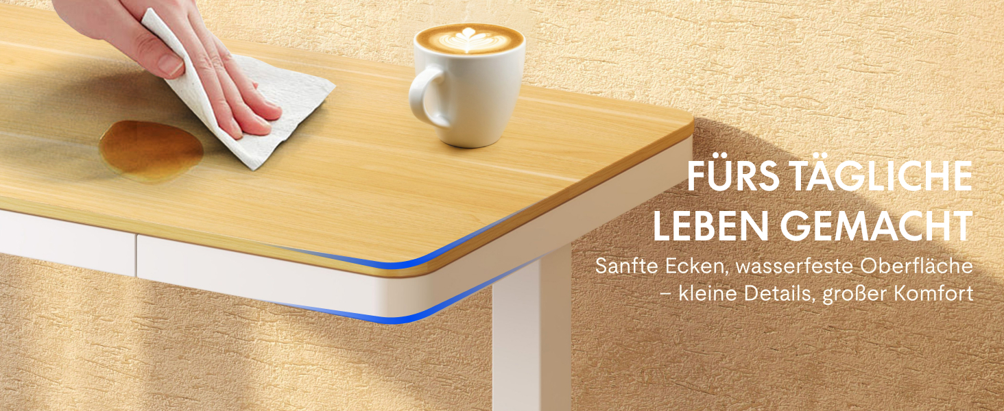 Електричний регульований стіл FLEXISPOT з USB та ящиком, зі скляною стільницею (140x70 см, білий)