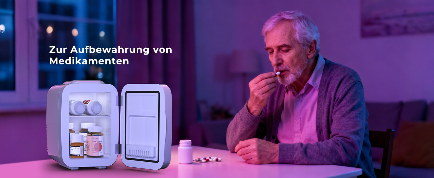 Міні-холодильник BEICHEN 4Л з RGB-підсвіткою, 2в1 (охолодження та підігрів) для напоїв, косметики та геймінгу, 220В/12В, білий