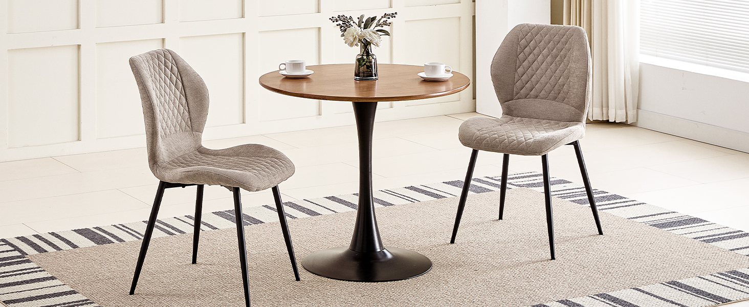 Набір з 4 оббивних ергономічних стільців для їдальні, кухні, вітальні, ресепшену, коричневого кольору