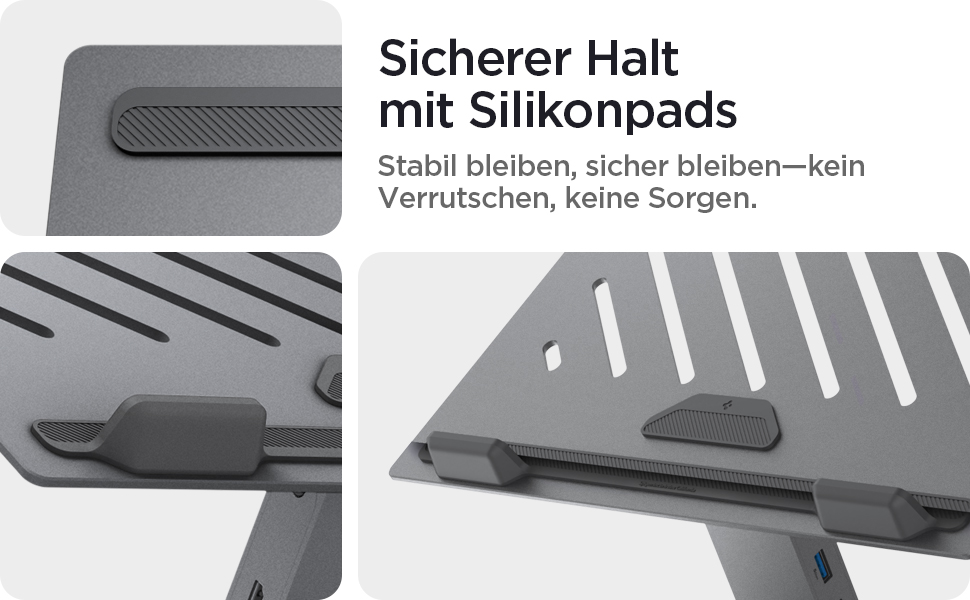 Док-станція та ергономічна підставка для ноутбука Spigen ArcDock 6-in-1: USB-C, HDMI 4K 60Hz, USB-A, для MacBook, iPad Pro Air та ноутбуків до 15.6