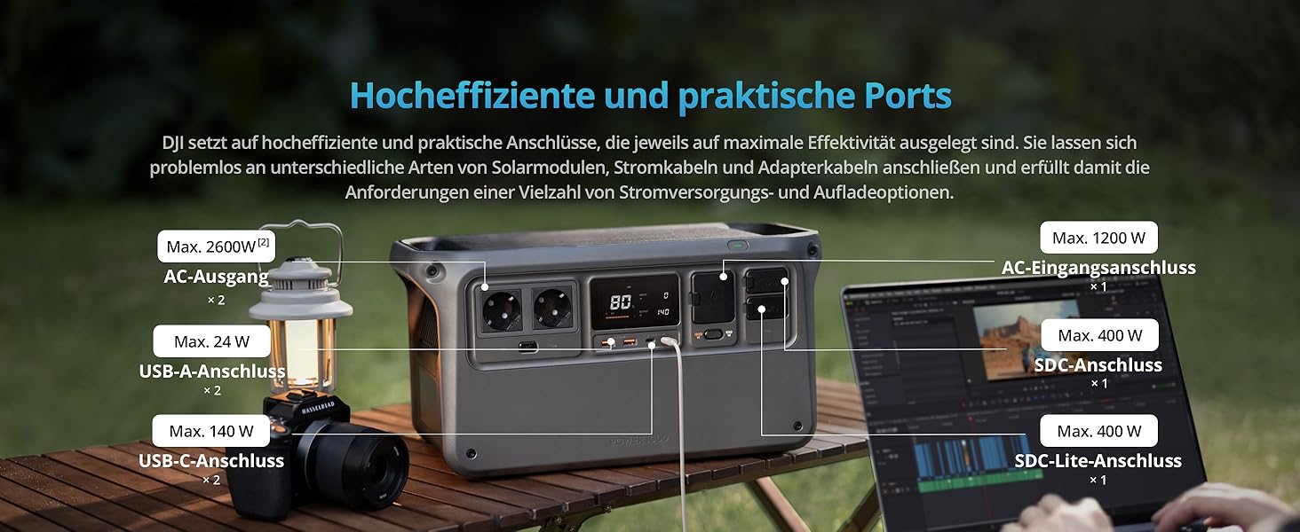 Портативна електростанція DJI Power 1000, 1024Wh, 2600W, LiFePO4 акумулятор, для кемпінгу/дому/RV, швидка зарядка