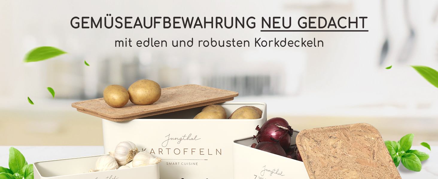 Набір з 3 коробок для зберігання картоплі, цибулі та часнику | Білий | Організатор для овочів