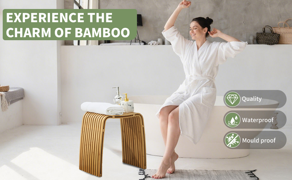 Пуф Bambushocker: багатофункціональний, без монтажу, для ванної, вітальні, спальні, робочого кабінету, їдальні