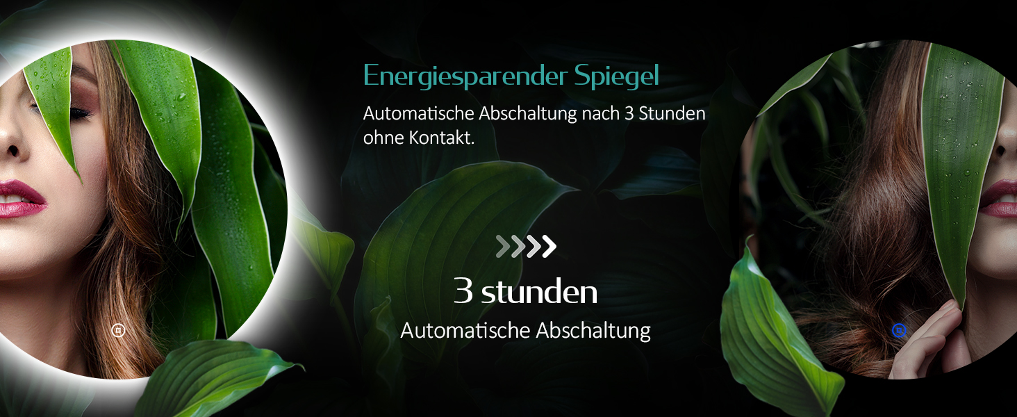 Дзеркало для ванної кімнати EMKE з підсвічуванням, діаметр 50 см, регульоване холодне біле світло, функція пам'яті, сенсорне керування, IP44, енергозберігаюче, заднє підсвічування