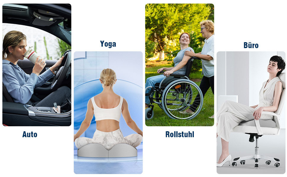 Ортопедична подушка для сидіння ADASSERA: зняття болю, підтримка куприка, покращення кровообігу, ергономічна, для офісу та авто