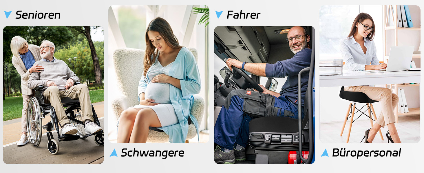 Ортопедична подушка для сидіння на офісне крісло: підтримка попереку, Memory Foam, для спини, чорна