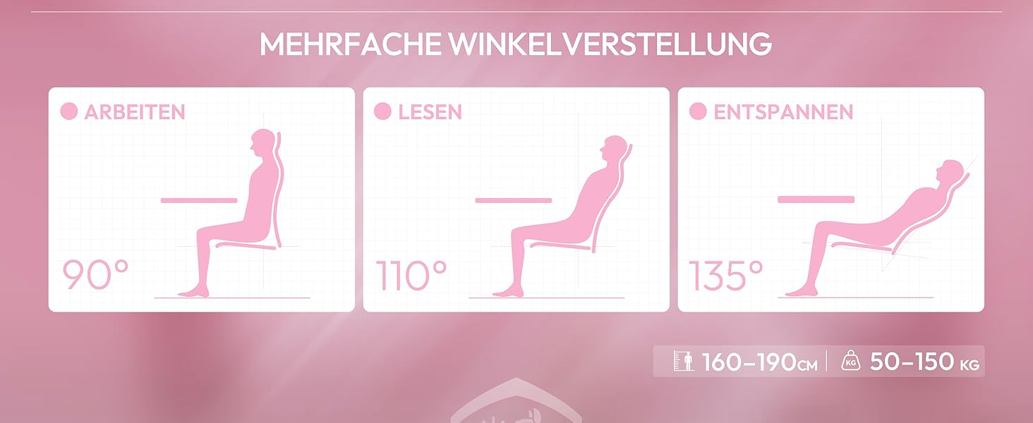 Ігровий крісло Dowinx з масажем, ергономічне, з підставкою для ніг, рожеве, до 200 кг