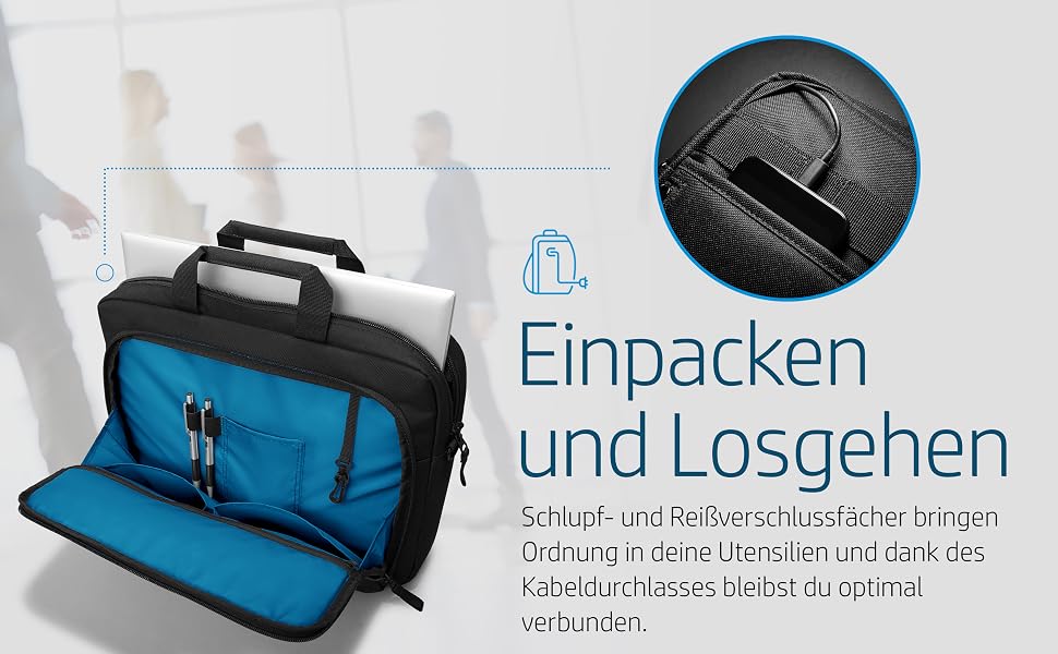 Сумка-чохол для ноутбука HP Professional до 15.6 дюймів, водовідштовхуюча, з RFID-захистом та подвійними замками, чорна