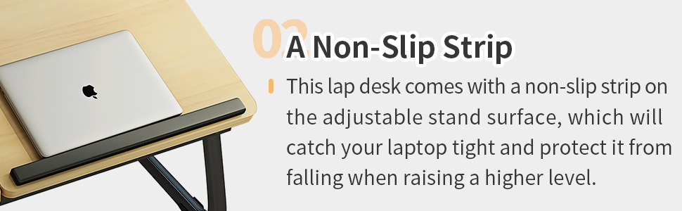 Столик для ноутбука та ліжка з регульованими ніжками та тримачем для чашки, підставка для ноутбука, піднос для сніданку, столик для читання на диван, ліжко, терасу, балкон (Білий, Горіх)