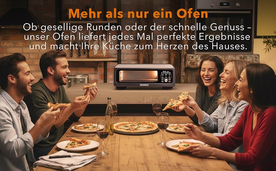 Мультифункціональна піч PizzaAirfryer400 срібляста, 12 в 1: піч для піци до 400°C, аерофритюрниця, гриль, духовка з чавунним деко та каменем для випікання, XXL