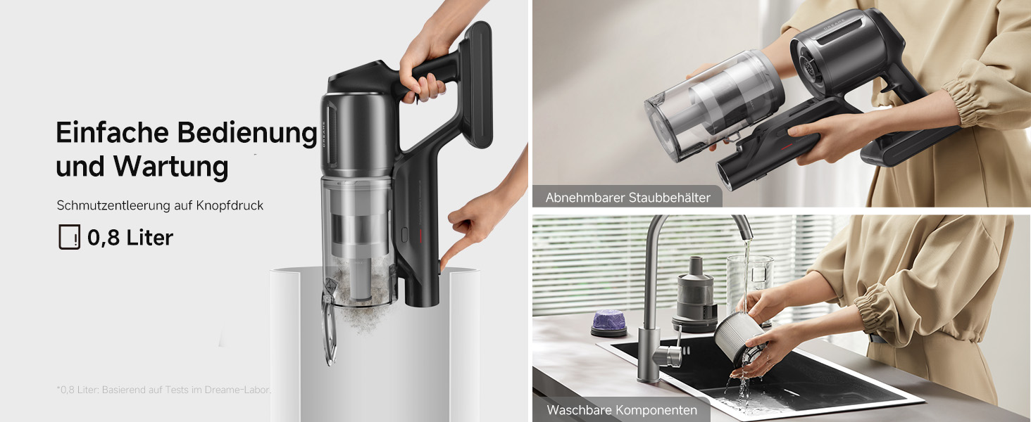 Dreame Z10 - Бездротовий пилосос з потужністю 190AW, 90 хвилин роботи, датчик пилу, LED-дисплей, синій LED, без заплутування, для дому, шерсті тварин, килимів