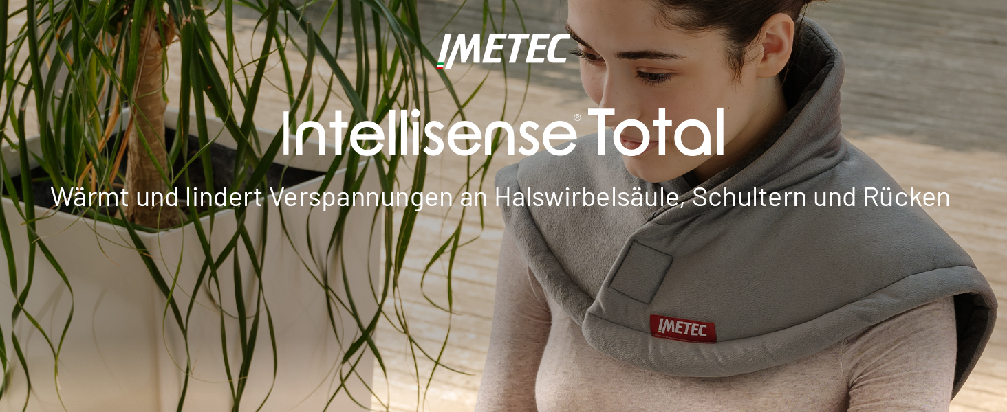 Грілка для шиї та плечей Imetec Intellisense - 47x52 см, 5 температур, електрозахист, антиалергенна тканина, машинне прання
