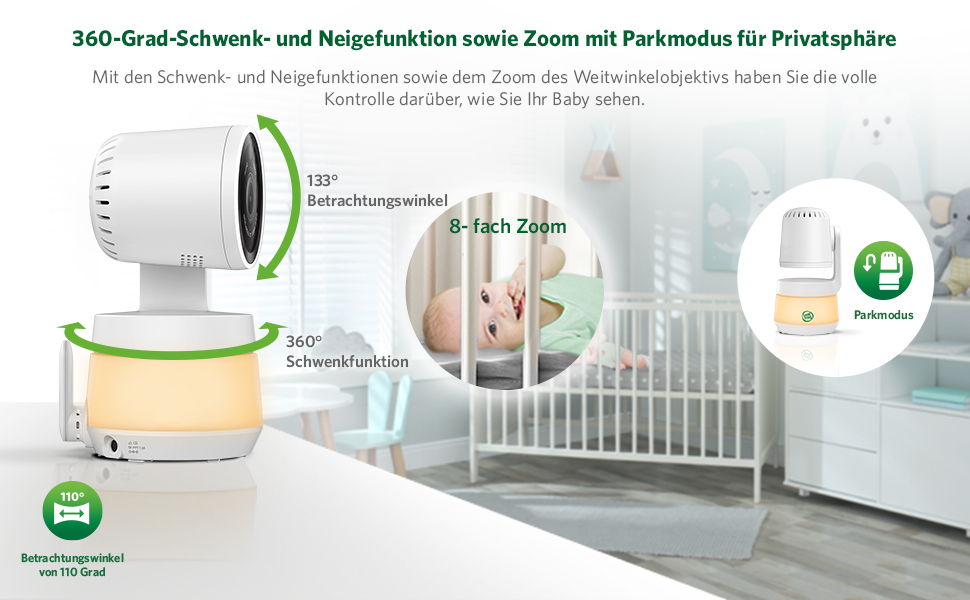 Радіоняня LeapFrog LF2423 з камерою, відеодисплеєм 2.8