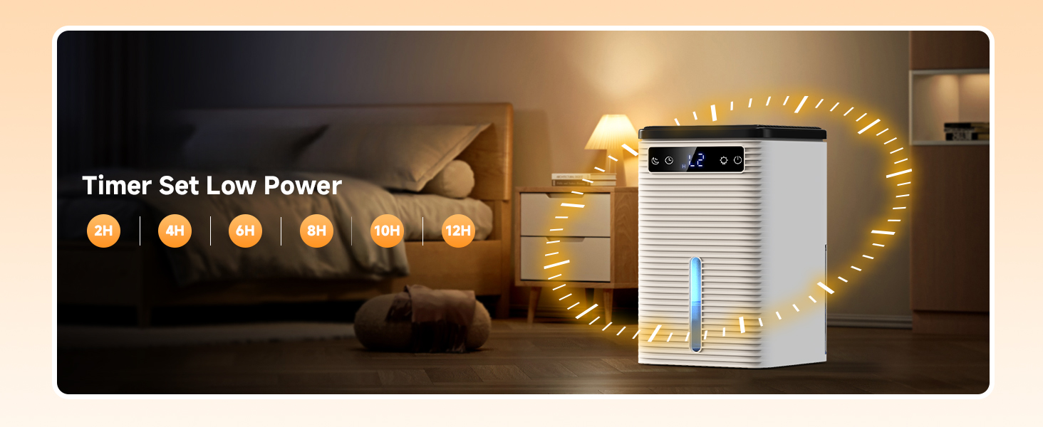 Електричний осушувач повітря 2500 мл з таймером та LED-підсвічуванням для дому