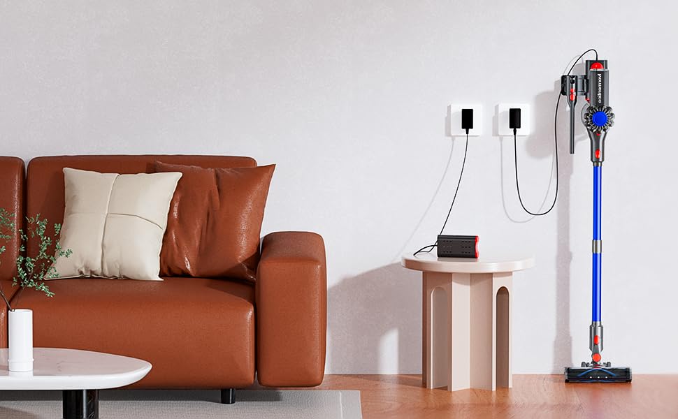 Бездротовий акумуляторний пилосос 50 хв/40 кПа/450 Вт з LED, потужний пилосос з покращеною насадкою для підлоги, для видалення шерсті тварин (Золотий, CJ-C12D-2)