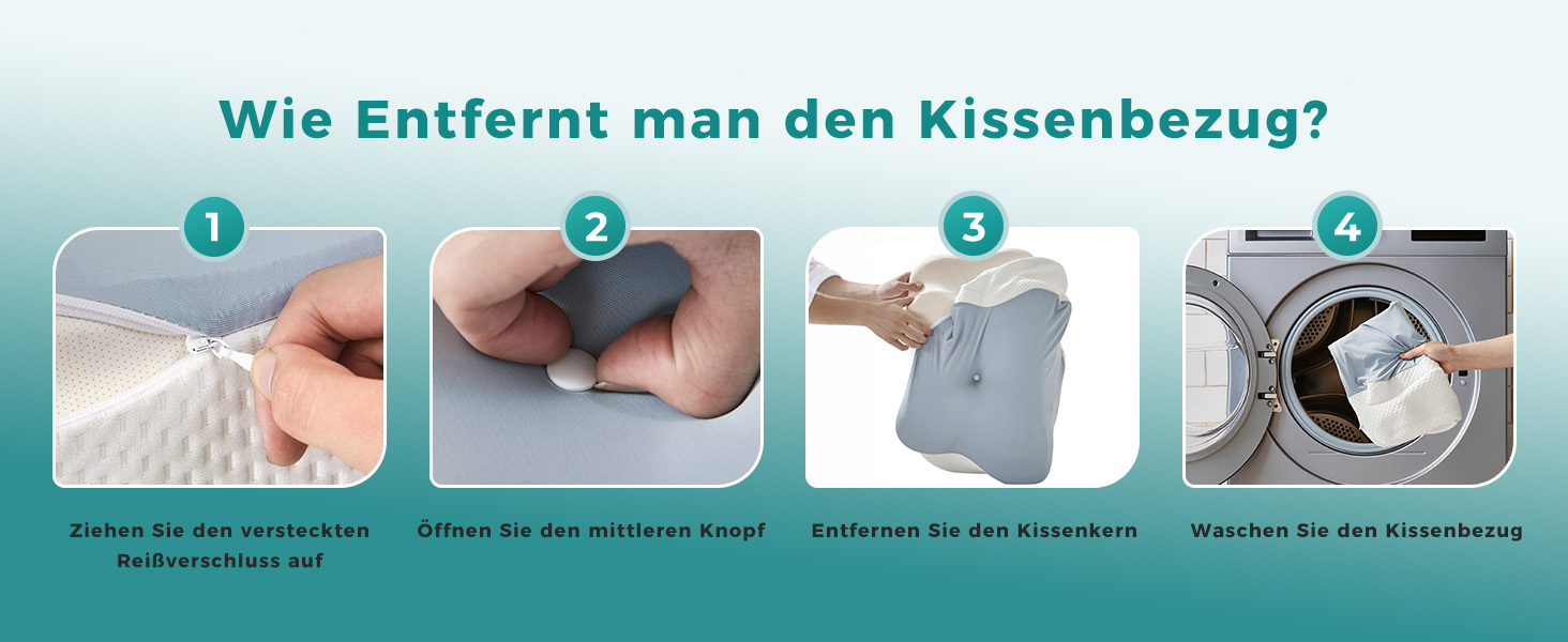 Ергономічна ортопедична подушка для шиї з ефектом пам'яті (Memory Foam) для всіх типів сну: на боці, спині та животі, синя