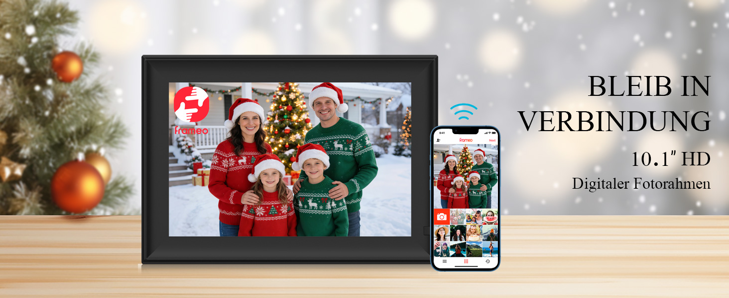 FRAMEO Цифровий фоторámеn 15.6 дюймів WiFi, IPS, FHD 1920x1080, 32GB, сенсорний екран, автоповорот, для стін, фото/відео через додаток FRAMEO
