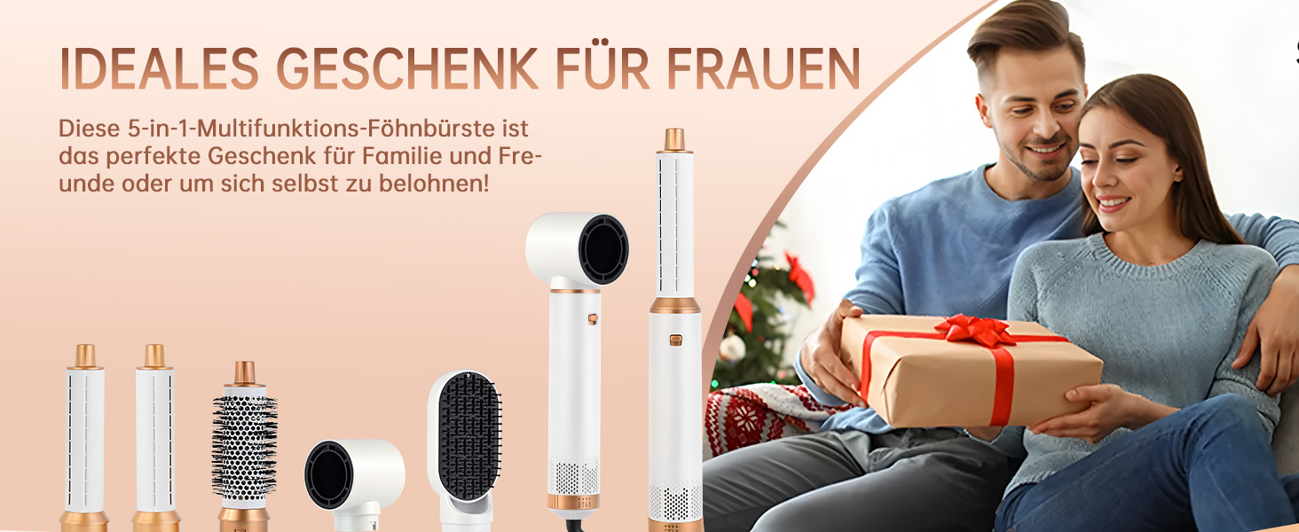 Airstyler 5 в 1 1000W з насадками для укладки, випрямлення та завивки волосся - білий