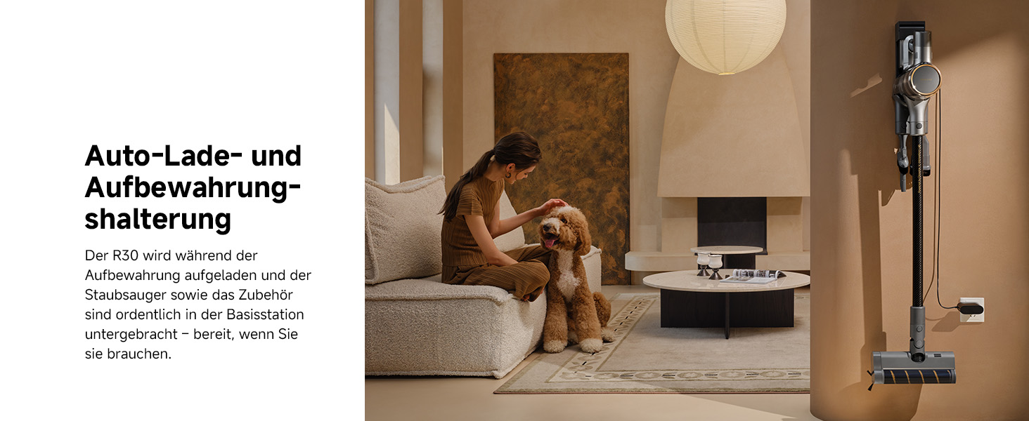 Бездротовий пилосос Dreame, 190AW, 90 хвилин роботи, LED-дисплей, синій LED, для дому, видалення шерсті тварин, килими (R30)