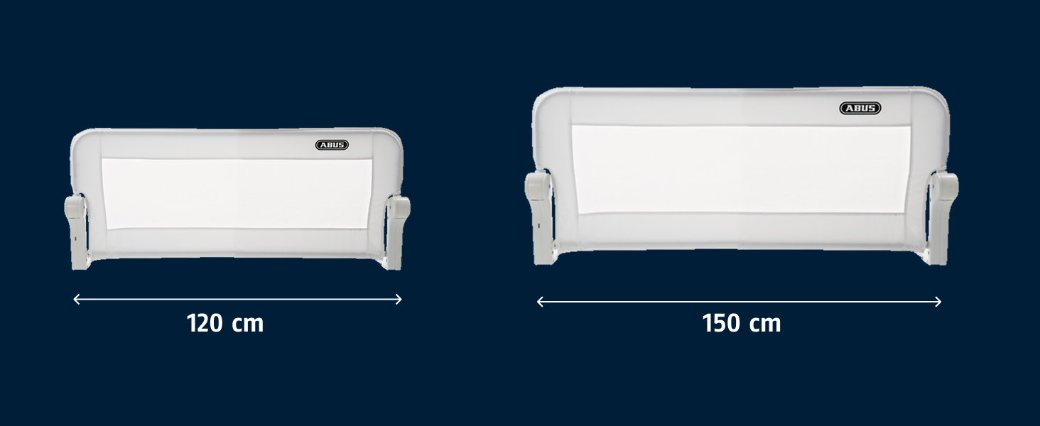 Бортик для ліжка ABUS Eric для немовлят та дітей - захист від випадання для батьківських, дитячих та сімейних ліжок - складаний для подорожей - білий, 150 см