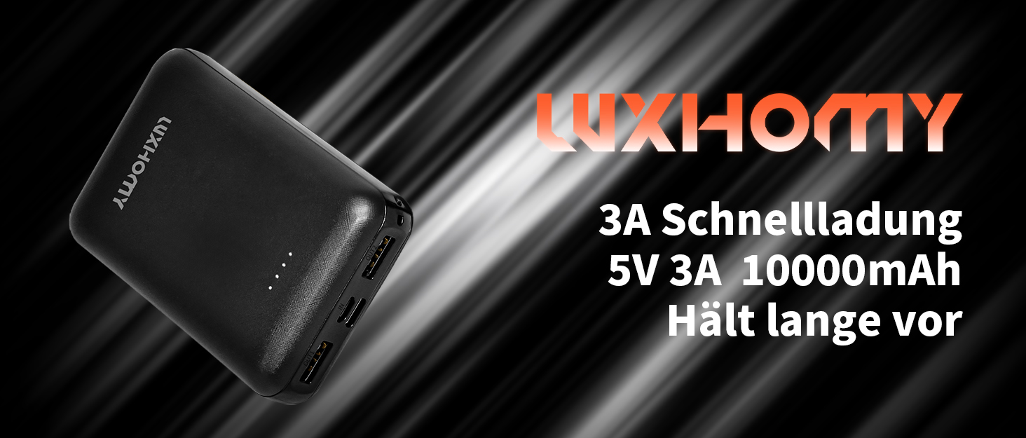 Павербанк LUXHOMY 10000mAh для жилета/куртки з підігрівом, USB-C та мікровходи, 2 USB-виходи, одяг 5V