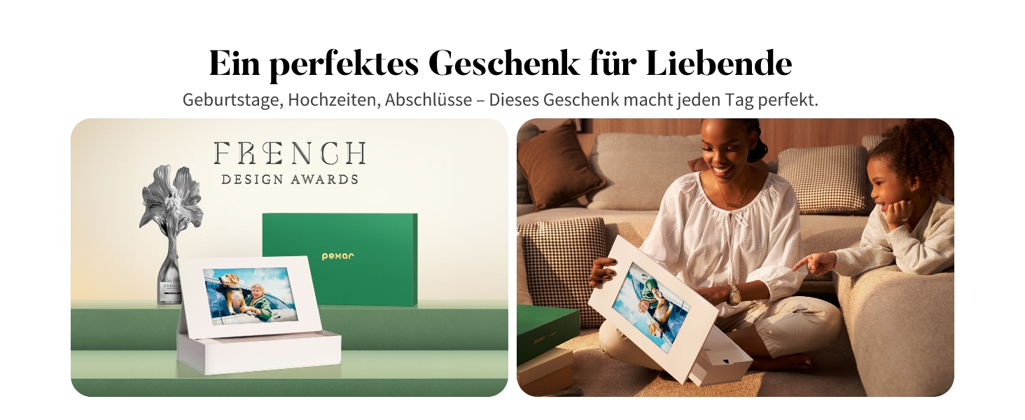 Цифрова фоторамка Lexar 10.1 дюйма IPS Touch Screen, Wi-Fi, 32 ГБ, підтримка Frameo, антибліковий екран, чорна