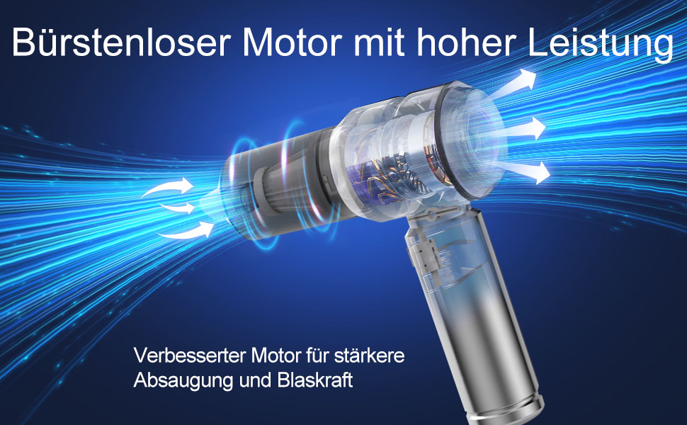 Бездротовий портативний автомобільний пилосос, потужний циклонний міні-пилосос 23000Па з USB-зарядкою для авто, дому та офісу, сріблястий