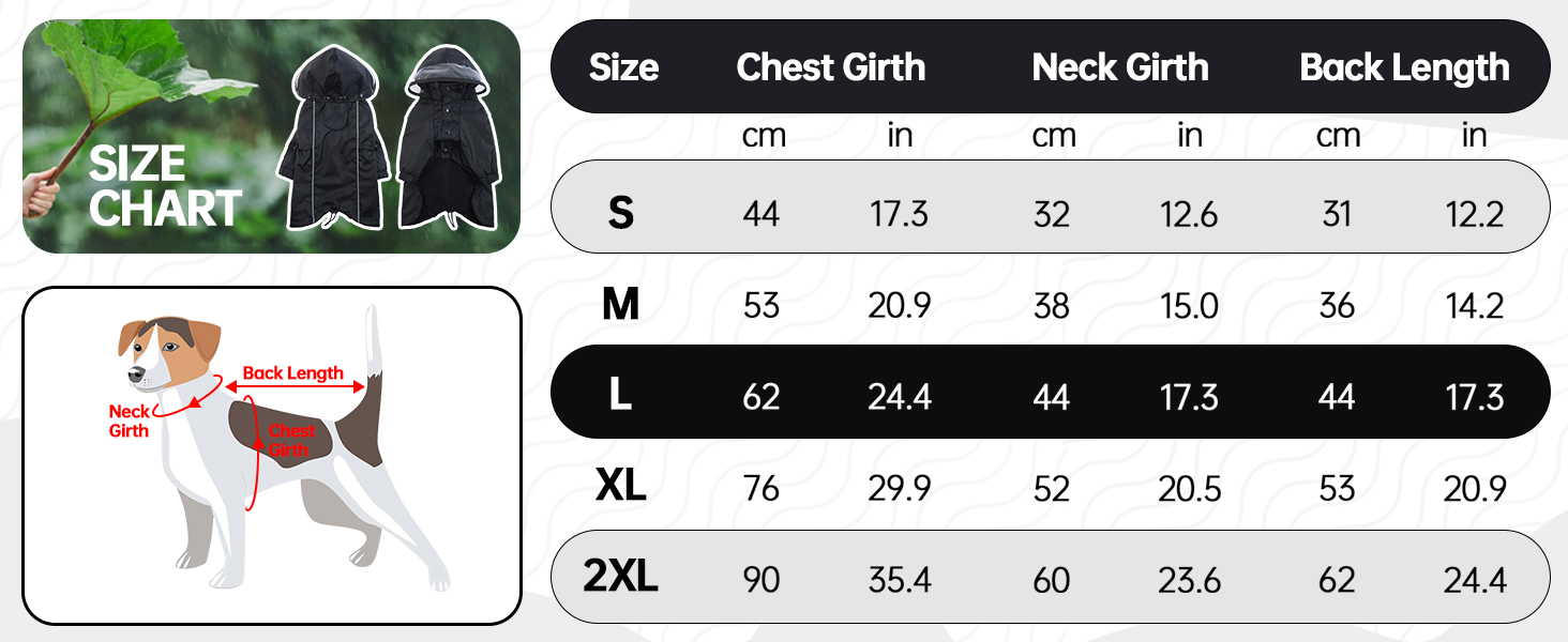 Водонепроникна куртка для собаки, дощовик, регульований, вітрозахисний, чорний, 2XL