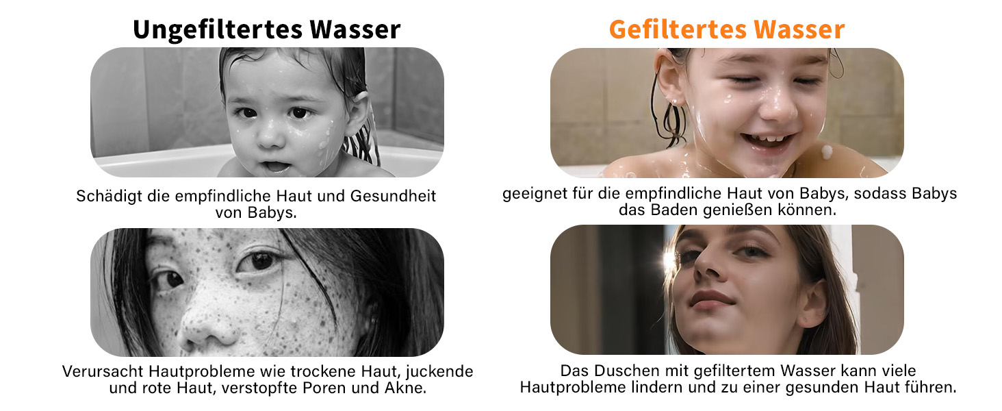 Фільтр для душу Cobbe з шлангом, високонапірна ручна лійка з 20-ступеневою фільтрацією, економна лійка з 6 режимами, підвищувач тиску для жорсткої води, чорний, 6 режимів, шланг