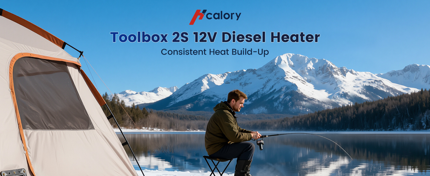 Автономний дизельний обігрівач повітря HCALORY Toolbox 2S 8кВт, портативна повітряна система опалення з керуванням через додаток (APP), чорний