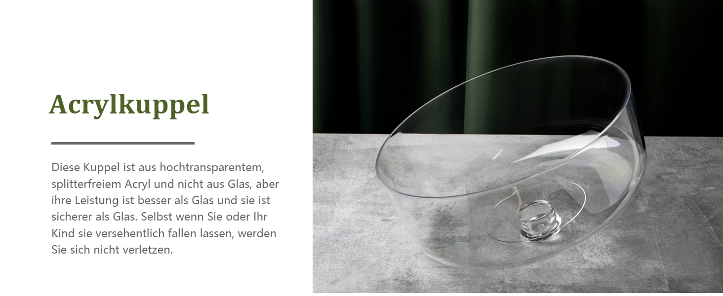 Тортниця з підставкою, дерев'яна з акриловим куполом, для тортів та випічки