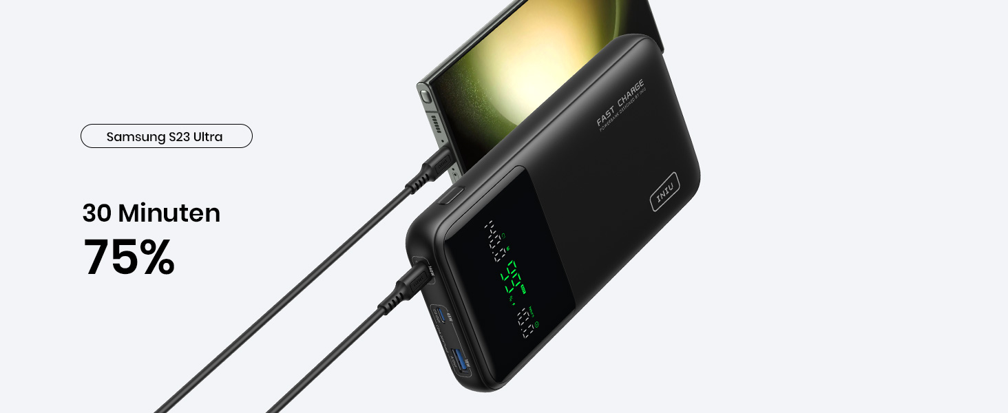 Power Bank INIU 27000mAh 140W: зарядний пристрій для телефону та ноутбука, сумісний з MacBook Pro, Steam Deck, iPhone (17, 16, 15, 14, 13, 12 Pro), Samsung S23, iPad та ін. Чорний