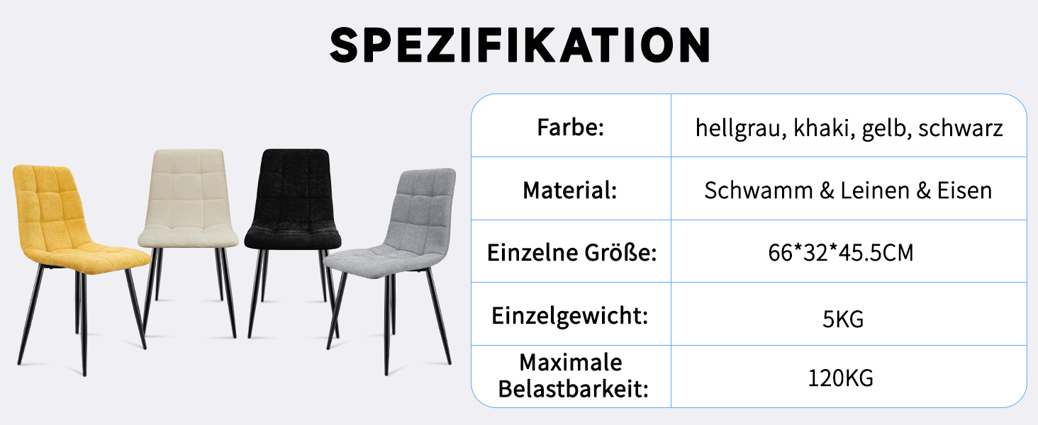 Набір обідніх стільців 4 шт. з льоновим покриттям та металевими ніжками, для кухні, спальні, вітальні - кольори хакі та бежевий