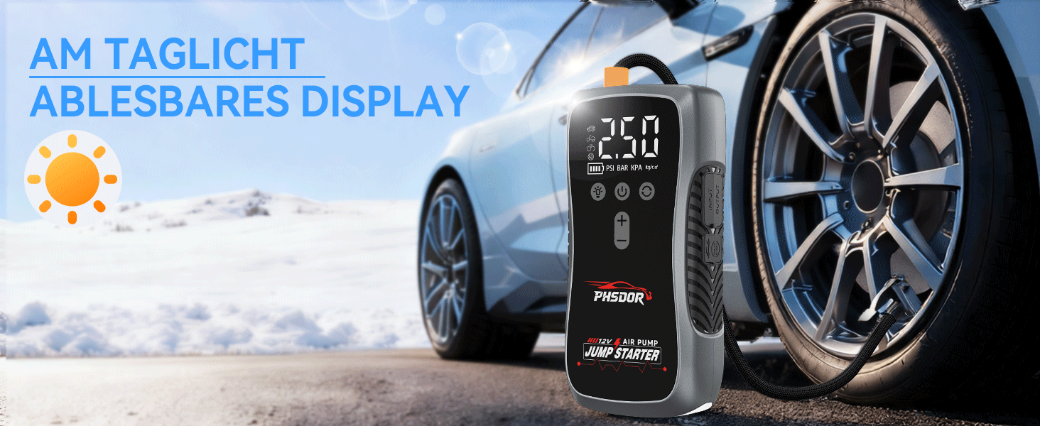 Бустер для авто 6000A Jump Starter Powerbank 20000mAh з компресором та LED-ліхтарем (до 10.0L бензин / 8.0L дизель)