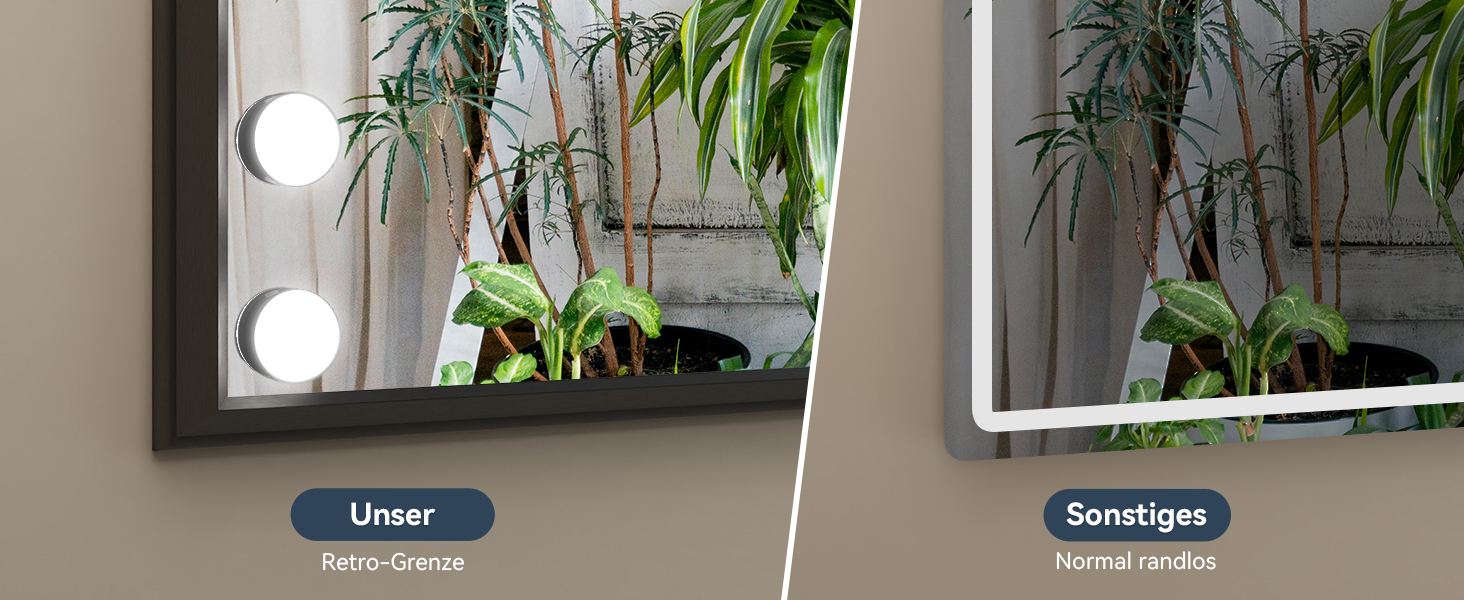 Дзеркало для ванної кімнати YOURLITE з LED-підсвічуванням 100x60 см, сенсорне управління, годинник, антизапотівання, 3 кольори світла, регулювання яскравості, функція пам'яті, білий/чорний