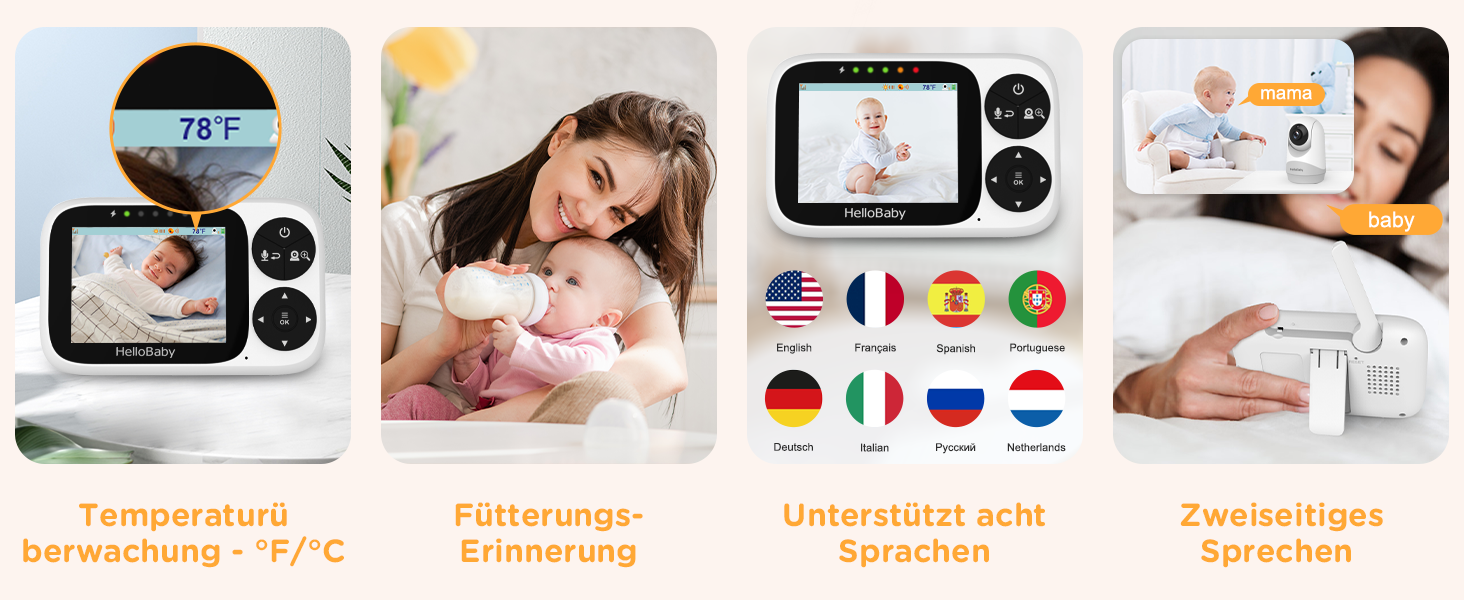 Радіоняня HelloBaby з камерою та екраном 3.2