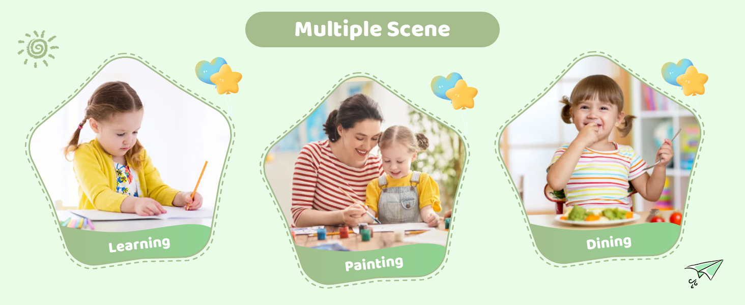 Дитячий стіл зі стільцями, комплект меблів для дітей, з екологічної букової деревини FSC, 1-6 років, для дитячої кімнати, дитячого садка, зелений